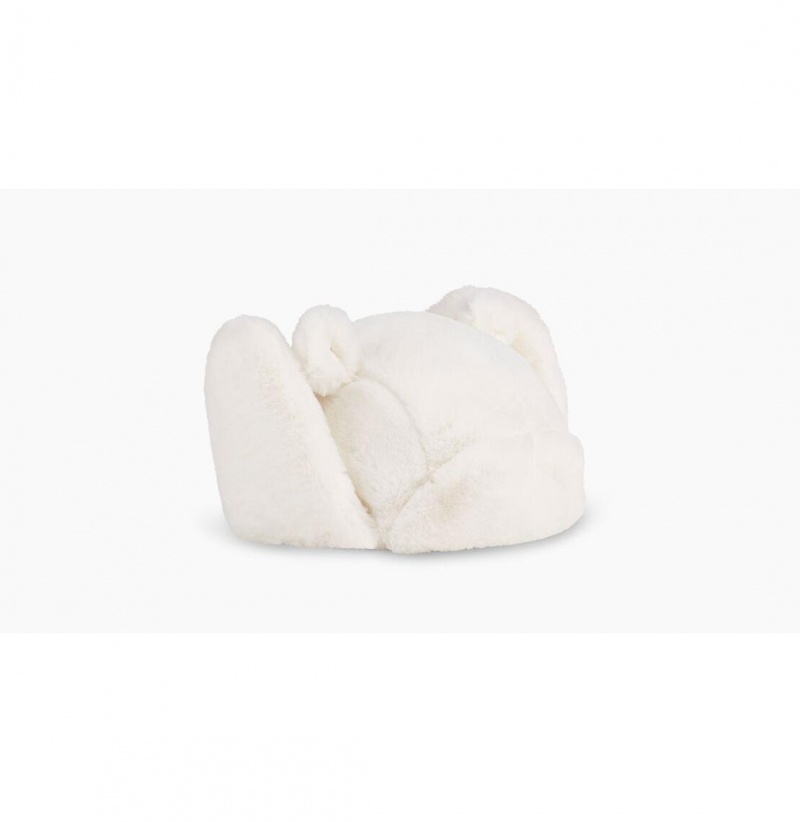 UGG Faux Fur Trapper With Ears Klobuky Detske Biele | SK-615TXIWJM
