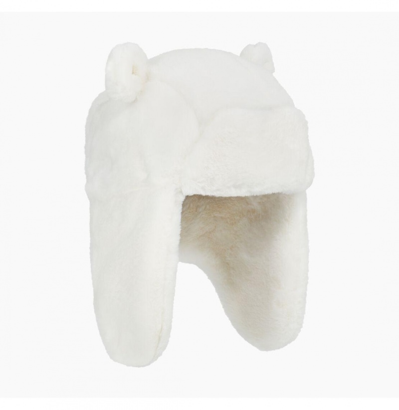 UGG Faux Fur Trapper With Ears Klobuky Detske Biele | SK-615TXIWJM
