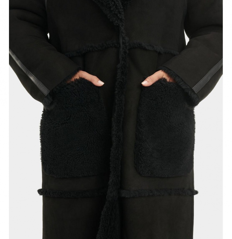 UGG Fayre Twinface Sheepskin Kabáty Damske Čierne | SK-892PYNQVG