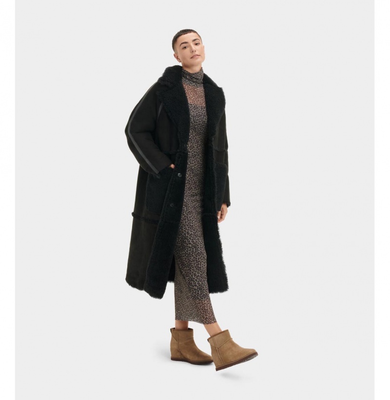 UGG Fayre Twinface Sheepskin Kabáty Damske Čierne | SK-892PYNQVG
