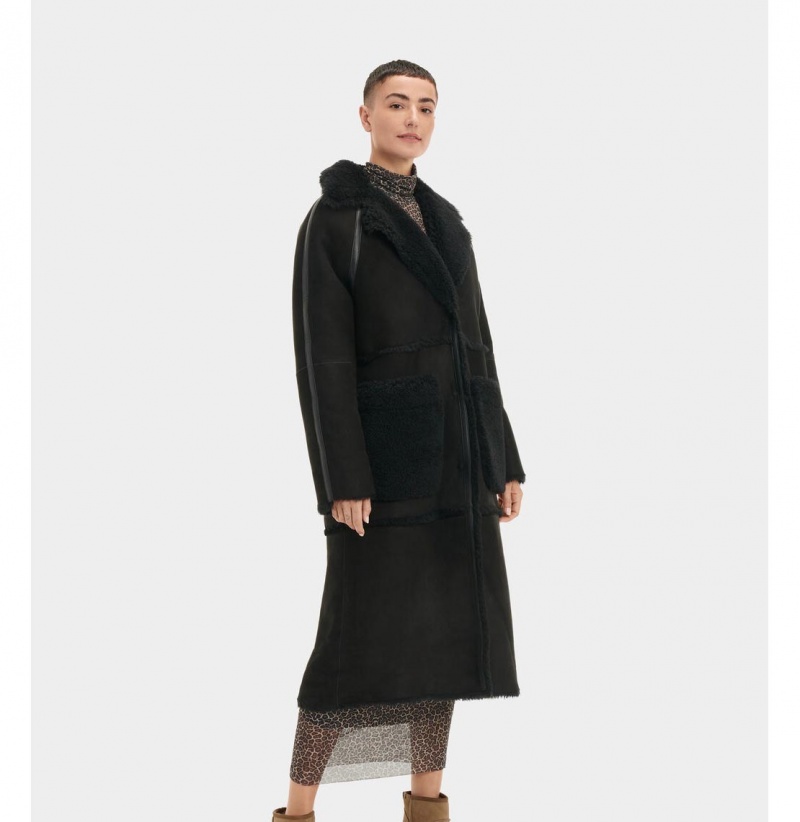 UGG Fayre Twinface Sheepskin Kabáty Damske Čierne | SK-892PYNQVG