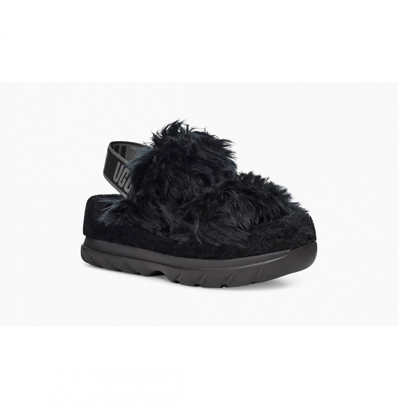 UGG Fluff Sugar Sandal Papuce Damske Čierne | SK-120ILBKNA