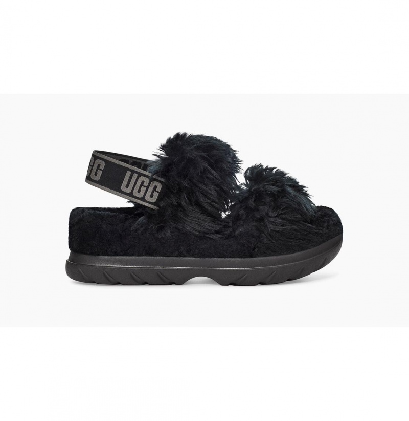 UGG Fluff Sugar Sandal Papuce Damske Čierne | SK-120ILBKNA