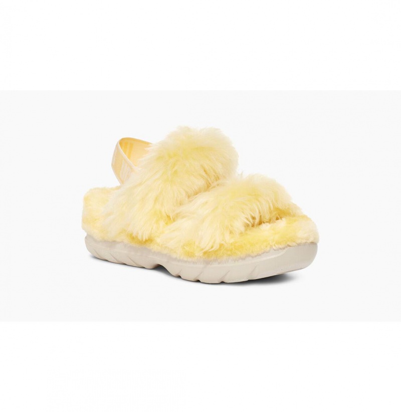 UGG Fluff Sugar Sandal Papuce Damske Žlté | SK-895HLSWZK