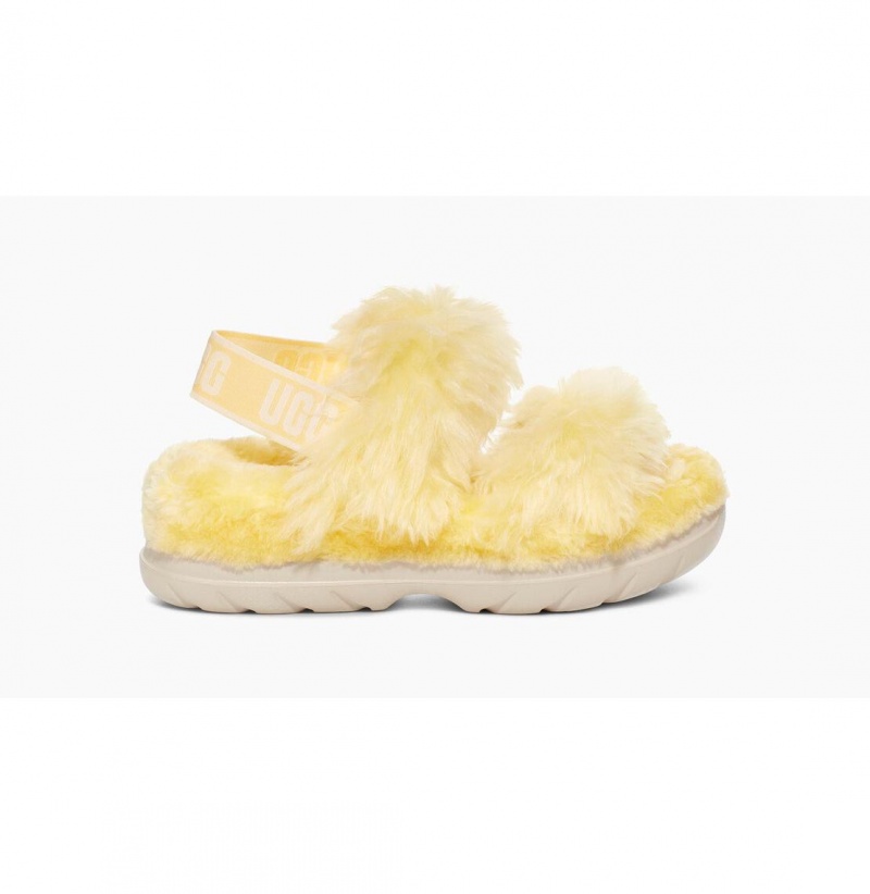UGG Fluff Sugar Sandal Papuce Damske Žlté | SK-895HLSWZK