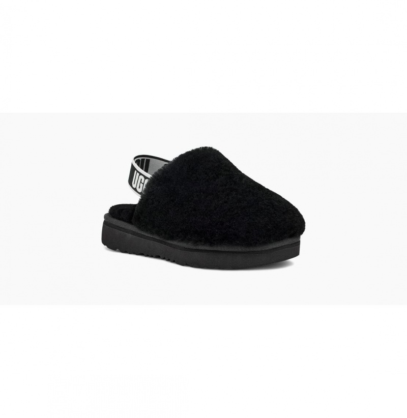 UGG Fluff Yeah Clog Papuce Detske Čierne | SK-384NZHJDQ