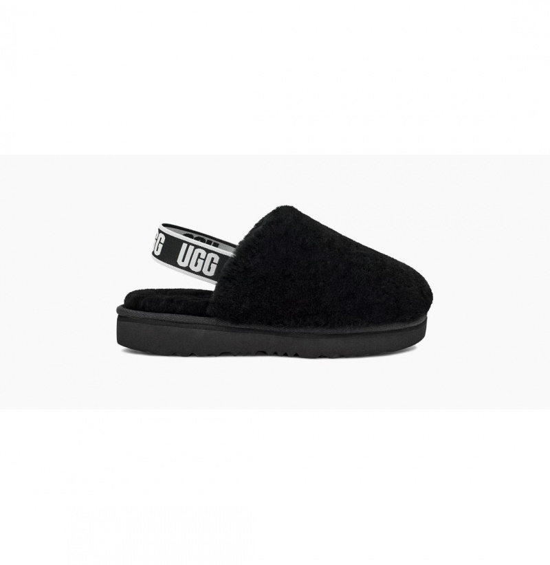 UGG Fluff Yeah Clog Papuce Detske Čierne | SK-384NZHJDQ