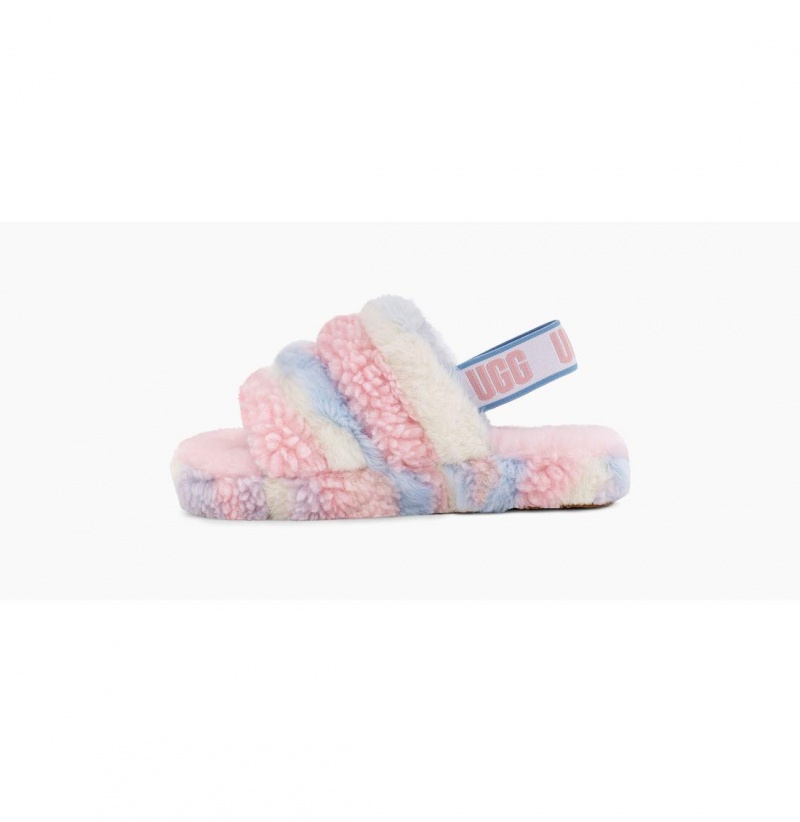 UGG Fluff Yeah Slapky Cali Collage Papuce Detske Viacfarebný | SK-394ZUESPY
