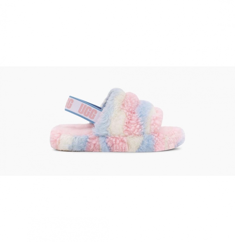 UGG Fluff Yeah Slapky Cali Collage Papuce Detske Viacfarebný | SK-394ZUESPY