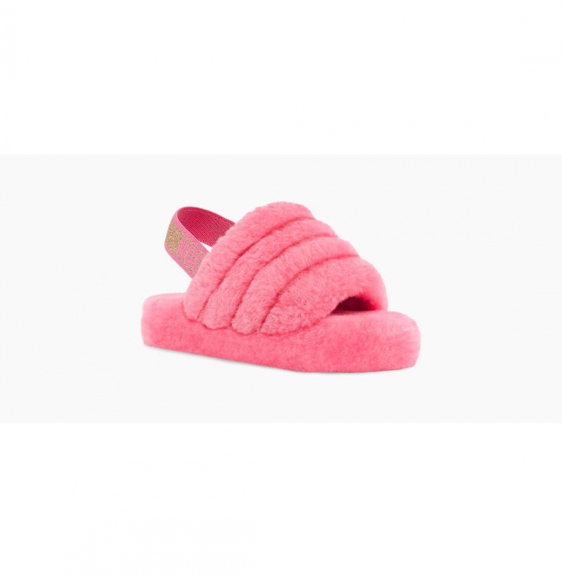 UGG Fluff Yeah Slapky Glitter Papuce Detske Ruzove Ruzove | SK-948ZHNEQJ