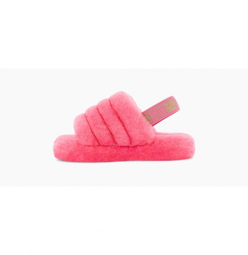 UGG Fluff Yeah Slapky Glitter Papuce Detske Ruzove Ruzove | SK-948ZHNEQJ