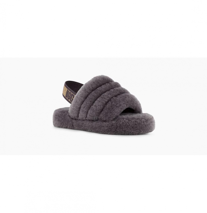 UGG Fluff Yeah Slapky Glitter Papuce Detske Svetlo Nachový | SK-802QJVKOF