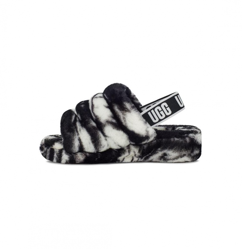 UGG Fluff Yeah Slapky Marble Papuce Damske Čierne | SK-721TIUNGS