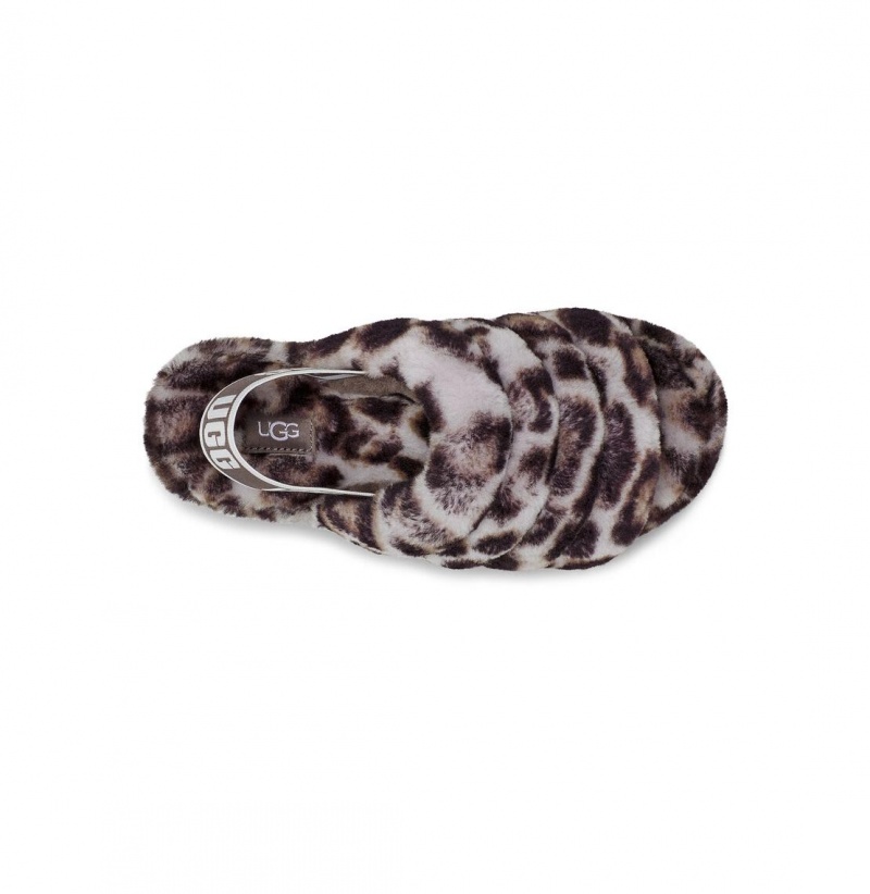 UGG Fluff Yeah Slapky Panther Print Papuce Damske Siva | SK-618HMVCID