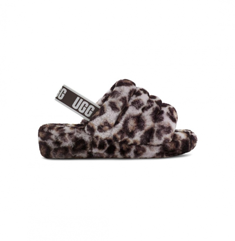 UGG Fluff Yeah Slapky Panther Print Papuce Damske Siva | SK-618HMVCID