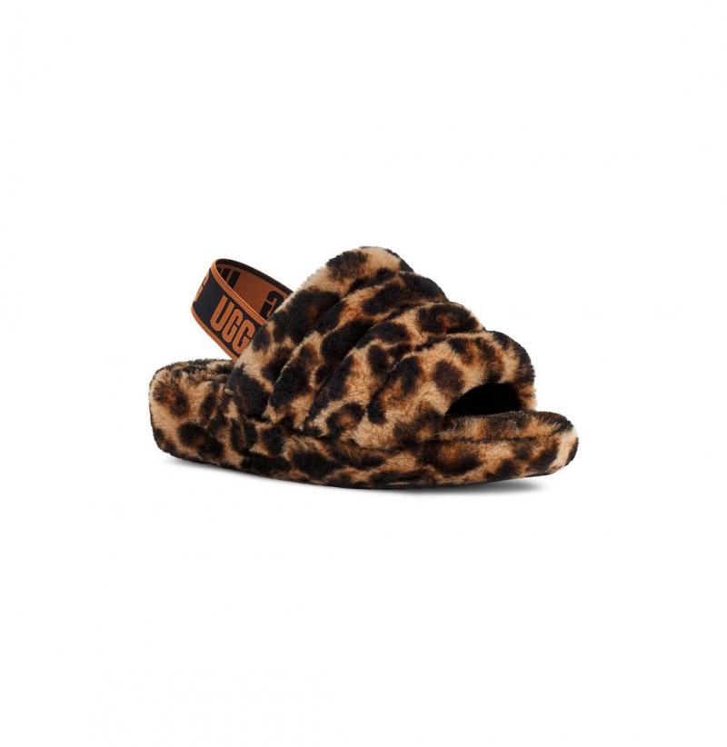 UGG Fluff Yeah Slapky Panther Print Papuce Damske Leopardie | SK-798QLOTPF