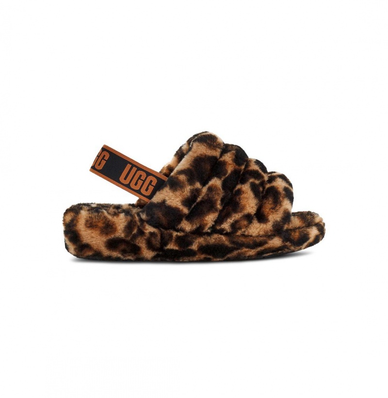 UGG Fluff Yeah Slapky Panther Print Papuce Damske Leopardie | SK-798QLOTPF