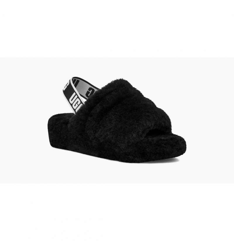 UGG Fluff Yeah Slapky Papuce Damske Béžové Čierne | SK-041TBDFVZ