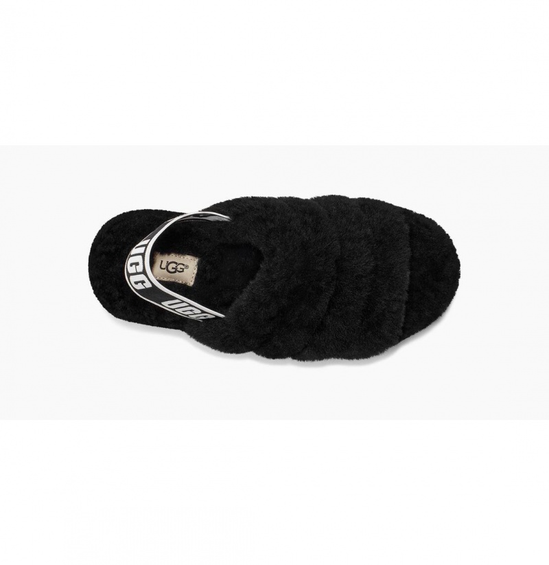 UGG Fluff Yeah Slapky Papuce Damske Béžové Čierne | SK-041TBDFVZ