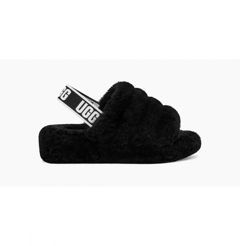 UGG Fluff Yeah Slapky Papuce Damske Béžové Čierne | SK-041TBDFVZ