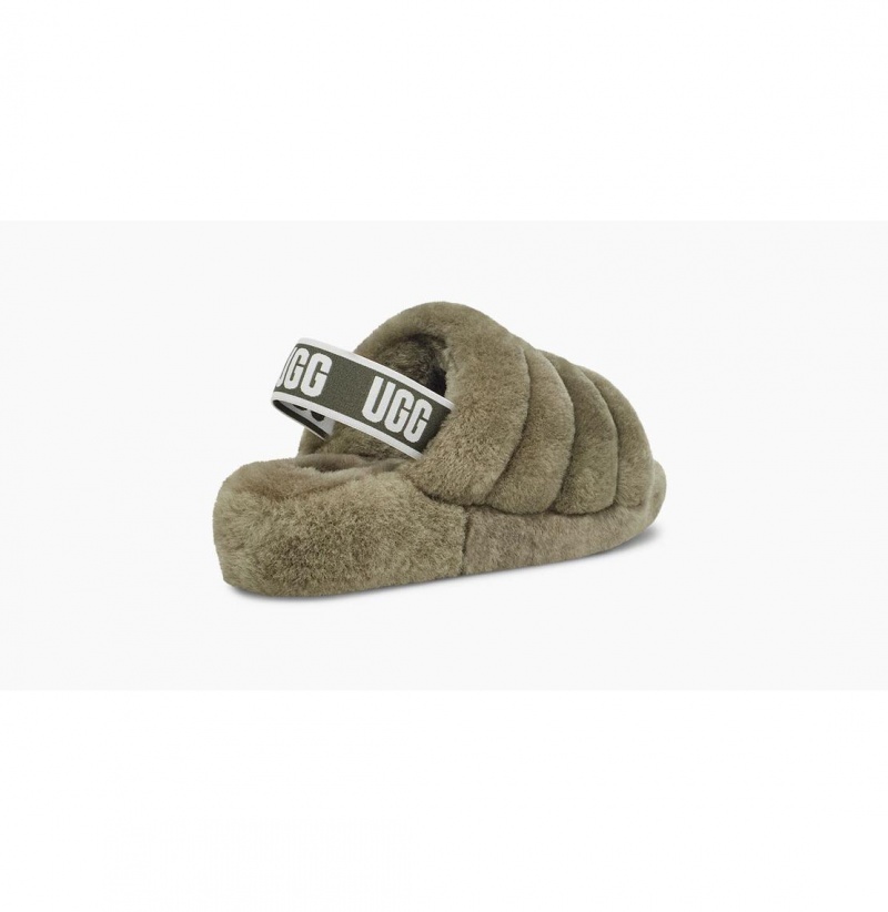 UGG Fluff Yeah Slapky Papuce Damske Olivovo Zelená Béžové | SK-846KEWIFP