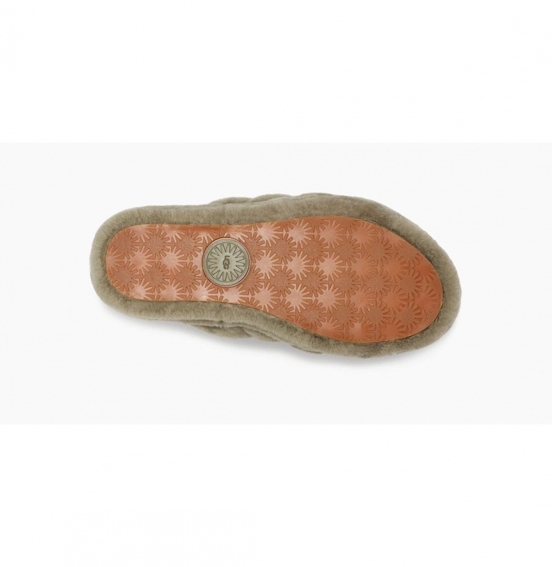 UGG Fluff Yeah Slapky Papuce Damske Olivovo Zelená Béžové | SK-846KEWIFP