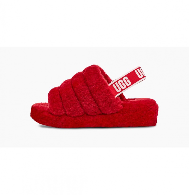 UGG Fluff Yeah Slapky Papuce Damske Červené Béžové | SK-108MXNBKW