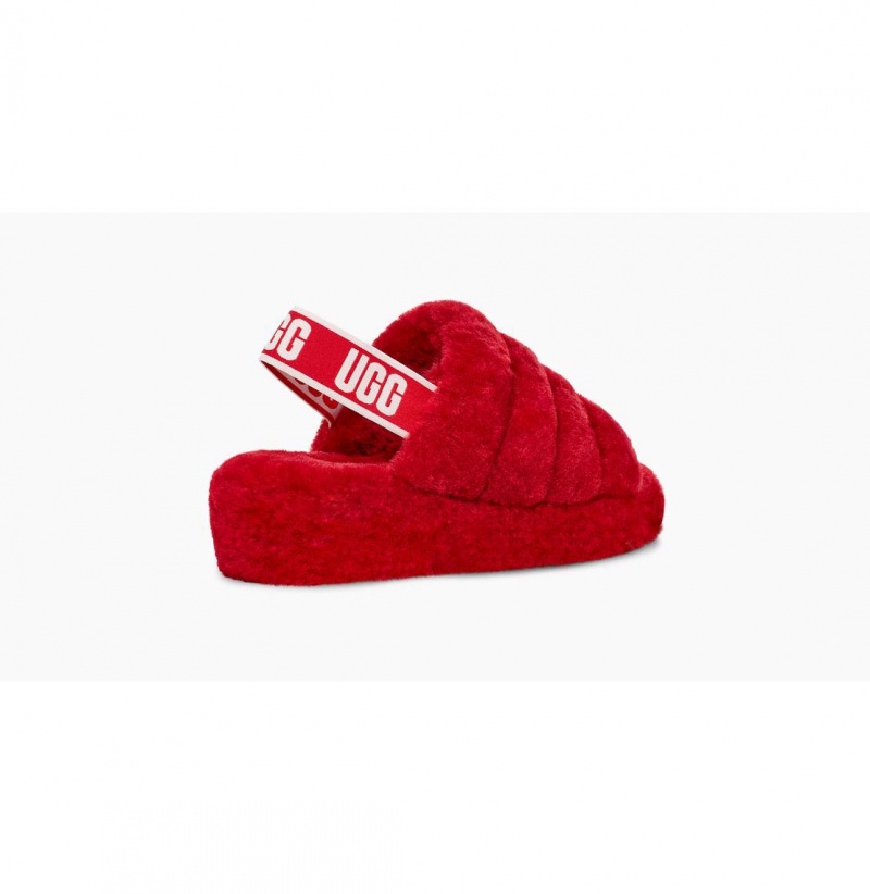 UGG Fluff Yeah Slapky Papuce Damske Červené Béžové | SK-108MXNBKW