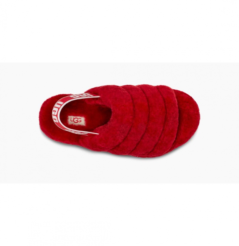 UGG Fluff Yeah Slapky Papuce Damske Červené Béžové | SK-108MXNBKW