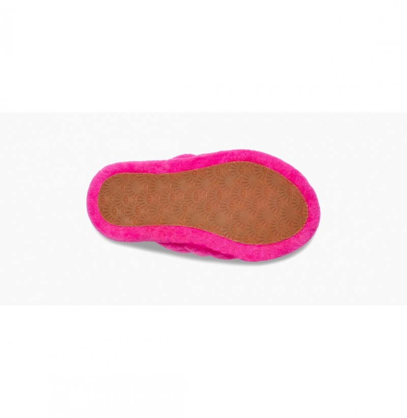 UGG Fluff Yeah Slapky Papuce Detske Ruzove | SK-501PZJBNU