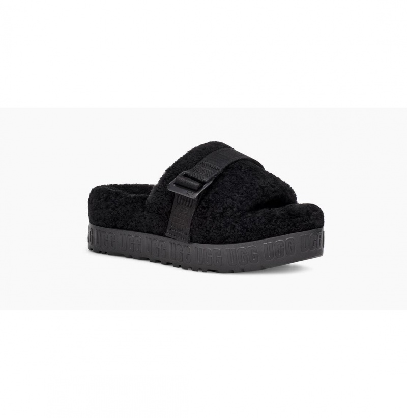 UGG Fluffita Papuce Damske Čierne | SK-863ATMEVK
