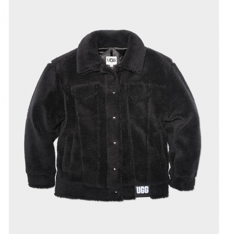 UGG Frankie Sherpa Trucker Bundy Damske Čierne | SK-908ISCBDE
