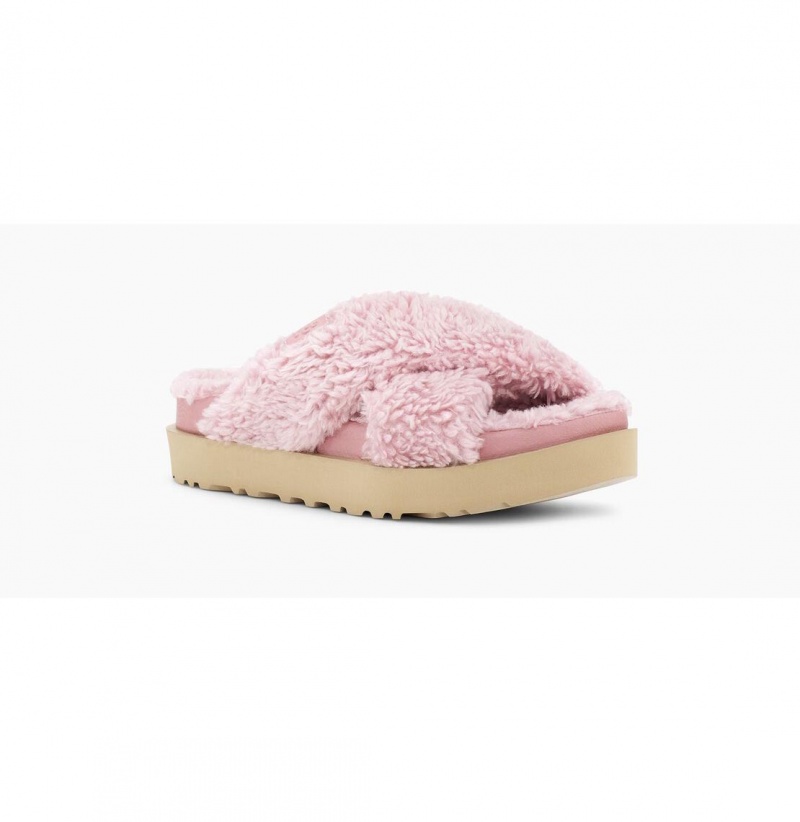 UGG Fuzz Sugar Cross Slapky Papuce Damske Ruzove | SK-953QPUBWG