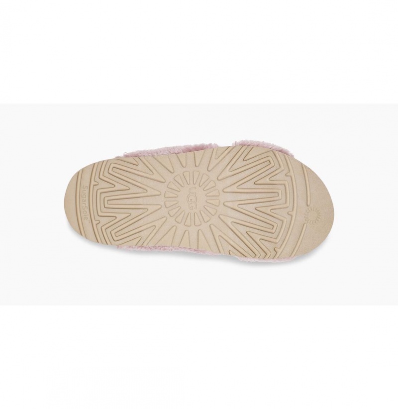UGG Fuzz Sugar Cross Slapky Papuce Damske Ruzove | SK-953QPUBWG