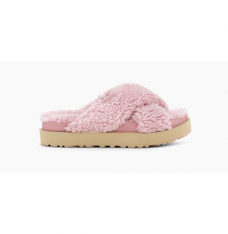 UGG Fuzz Sugar Cross Slapky Papuce Damske Ruzove | SK-953QPUBWG