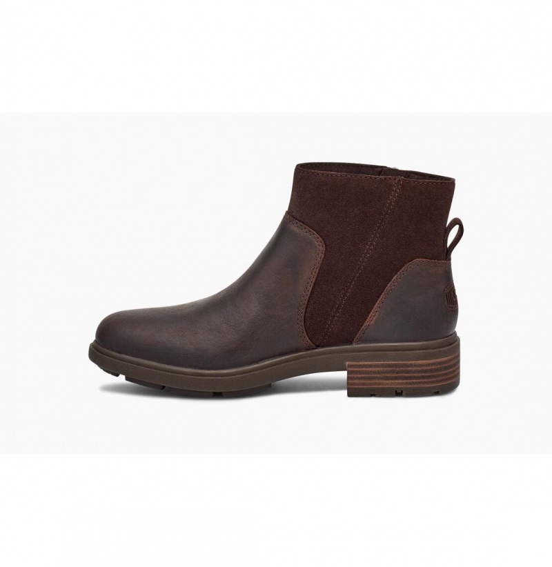 UGG Harrison Zip Semisove Kozene Cizmy Damske Tmavo Káva | SK-798KVQWNC