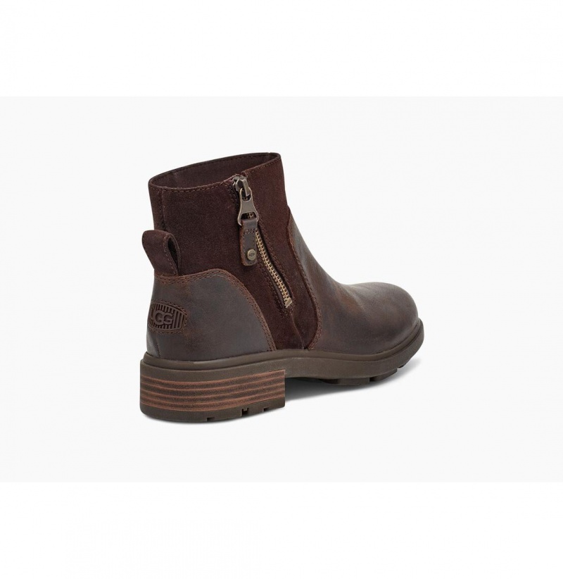 UGG Harrison Zip Semisove Kozene Cizmy Damske Tmavo Káva | SK-798KVQWNC