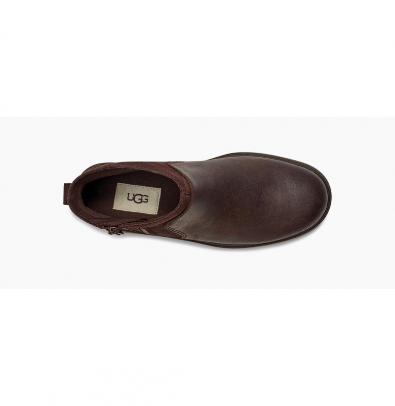 UGG Harrison Zip Semisove Kozene Cizmy Damske Tmavo Káva | SK-798KVQWNC