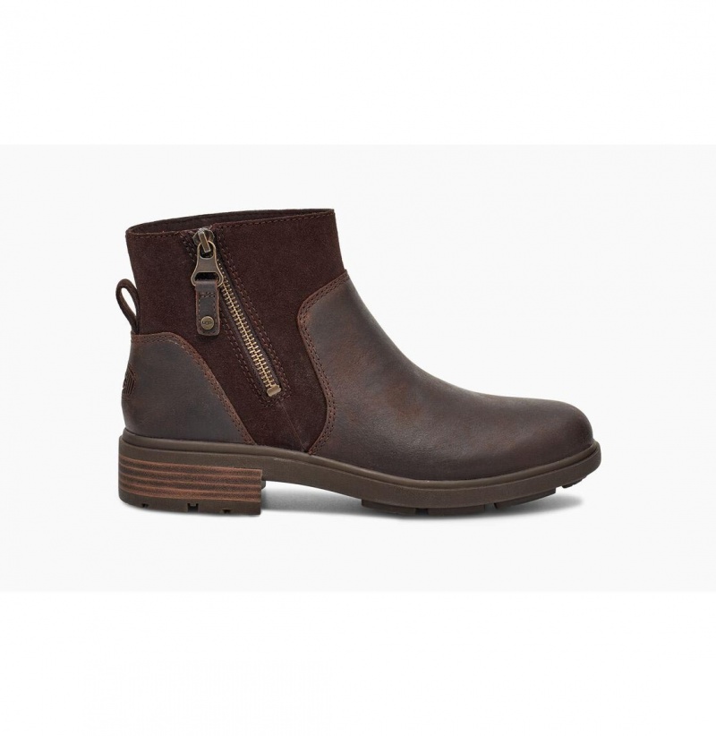 UGG Harrison Zip Semisove Kozene Cizmy Damske Tmavo Káva | SK-798KVQWNC