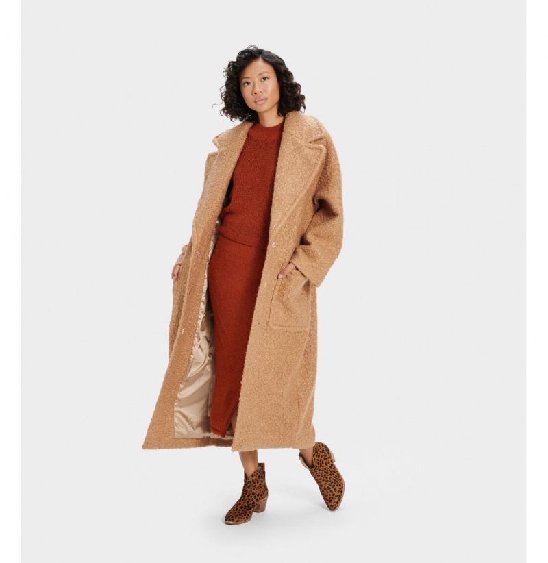 UGG Hattie Long Oversized Kabáty Damske Hnede | SK-821DXFUKJ