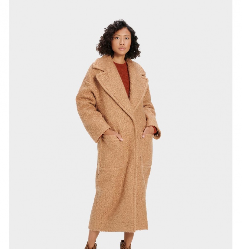 UGG Hattie Long Oversized Kabáty Damske Hnede | SK-821DXFUKJ