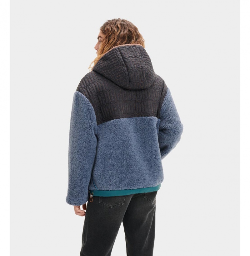 UGG Iggy Sherpa Half Zip Pullover Mikina s Kapucnou Panske Viacfarebný | SK-742OHXTRY