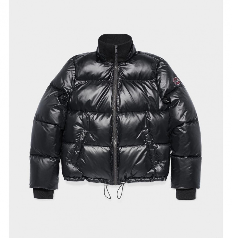 UGG Izzie Puffer Nylon Bundy Damske Čierne | SK-671TNFXBV