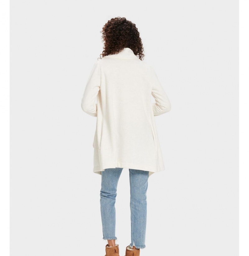 UGG Janni Fleece Kardigan Damske Biele | SK-273XJEIGP