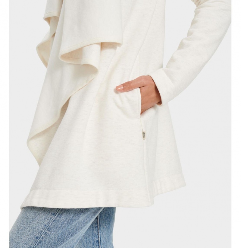 UGG Janni Fleece Kardigan Damske Biele | SK-273XJEIGP