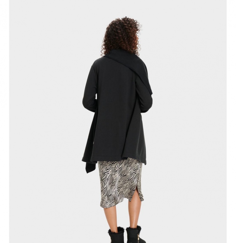 UGG Janni Fleece Kardigan Damske Čierne | SK-025HKFRLB