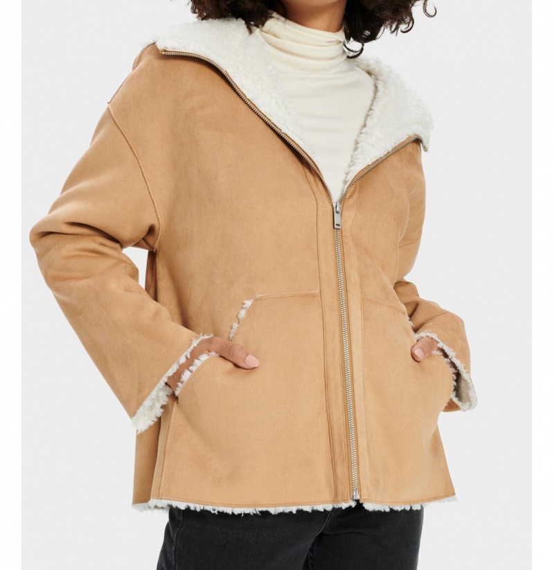 UGG Jody Faux Shearling Mikina s Kapucnou Damske Hnede | SK-349ZKAIUS