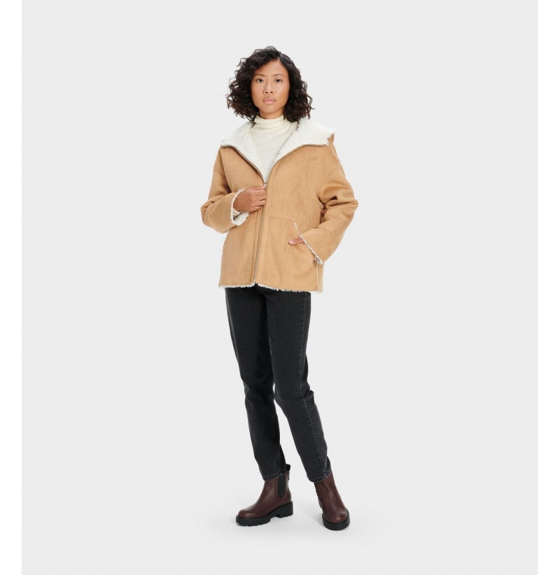 UGG Jody Faux Shearling Mikina s Kapucnou Damske Hnede | SK-349ZKAIUS