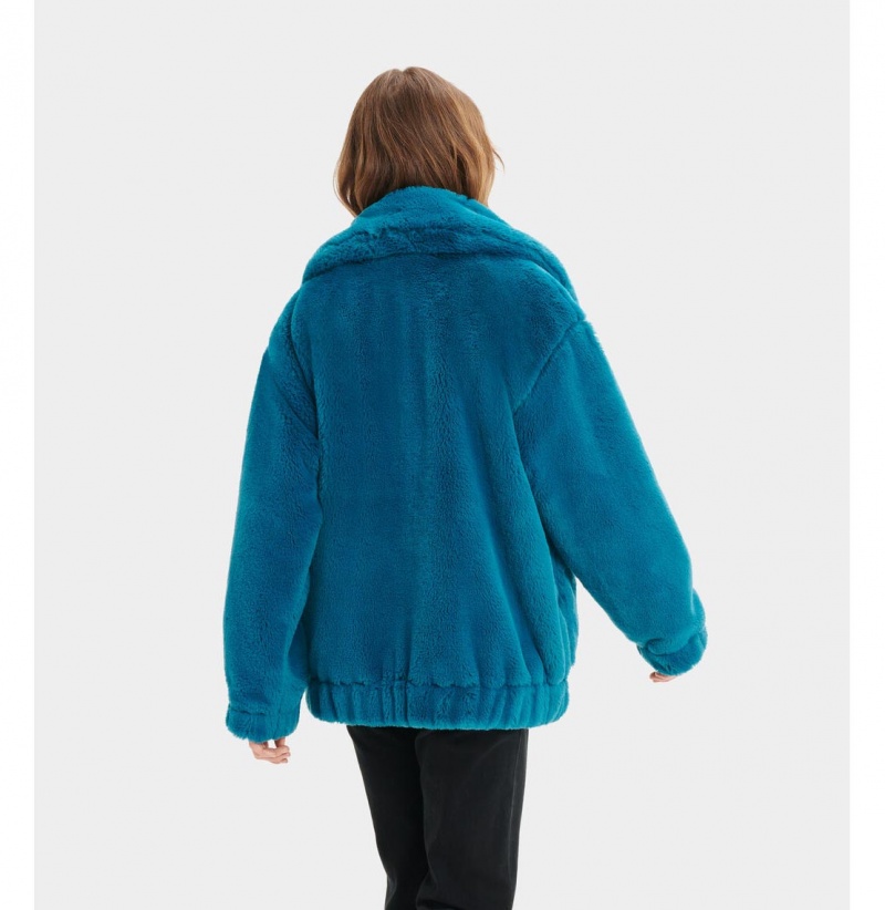 UGG Kianna Faux Fur Bundy Damske Tmavo Modre | SK-216OXKWNP