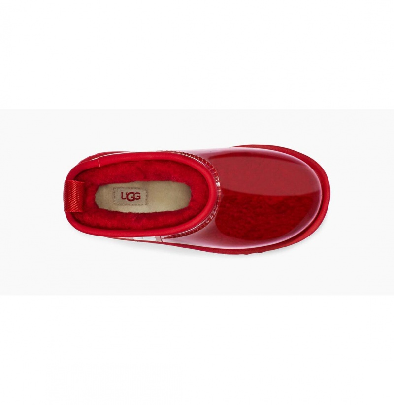 UGG Klasické Clear Mini Nepremokavé Topánky Damske Červené | SK-540YENSRQ